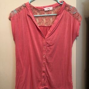 Pink LACE summery/dress shirt